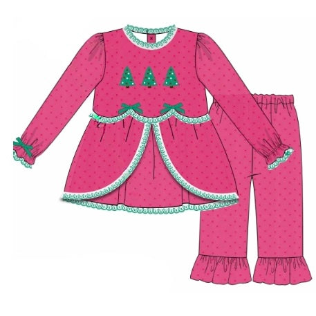 PREORDER: Pink Chiffon Pants Set (November TAT)