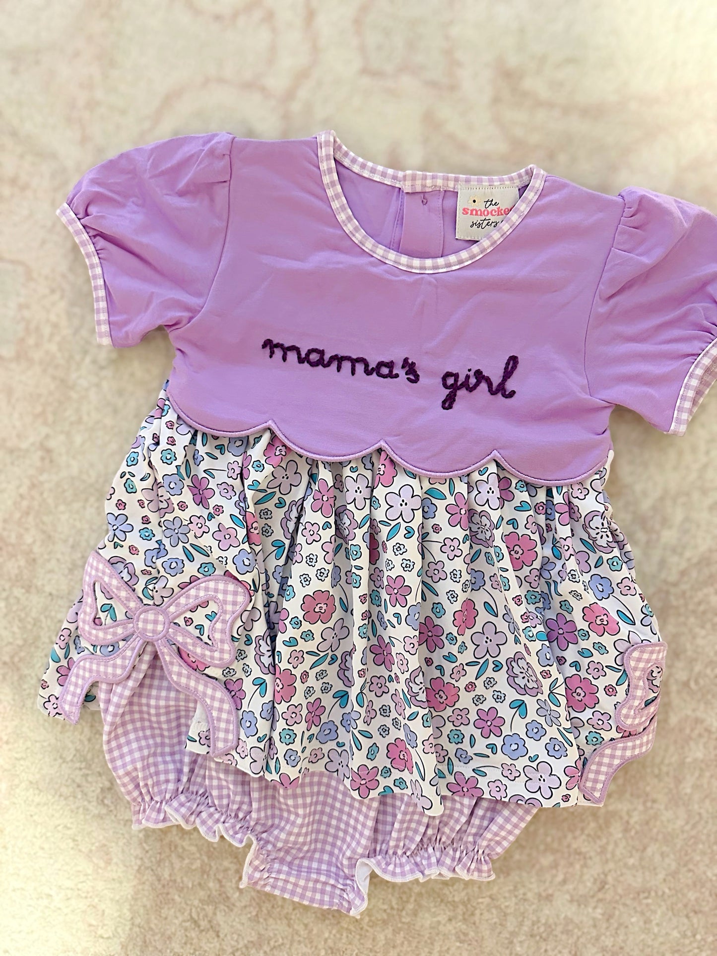 Mama’s Girl Purple Floral Shorts Set