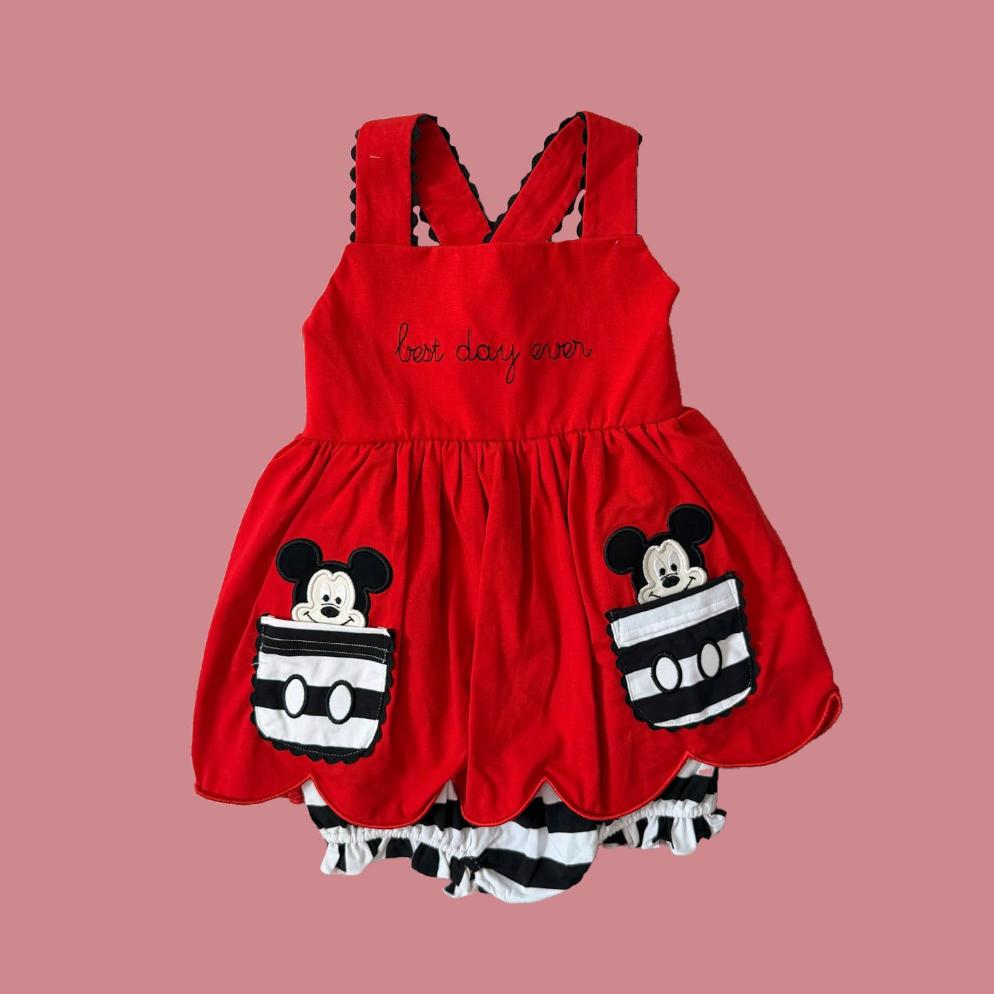 Best Day Ever Red Mouse Skirted Bubble