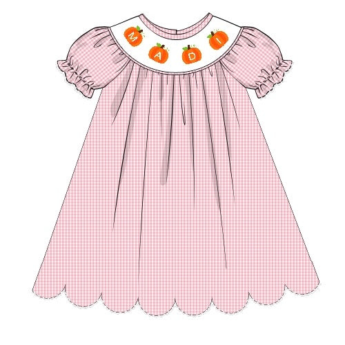 CUSTOM NAME PREORDER: Pink Pumpkin Dress