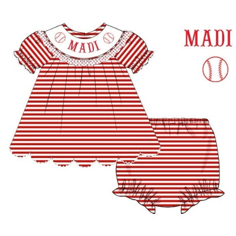 CUSTOM PREORDER: Custom Name Baseball Diaper Set