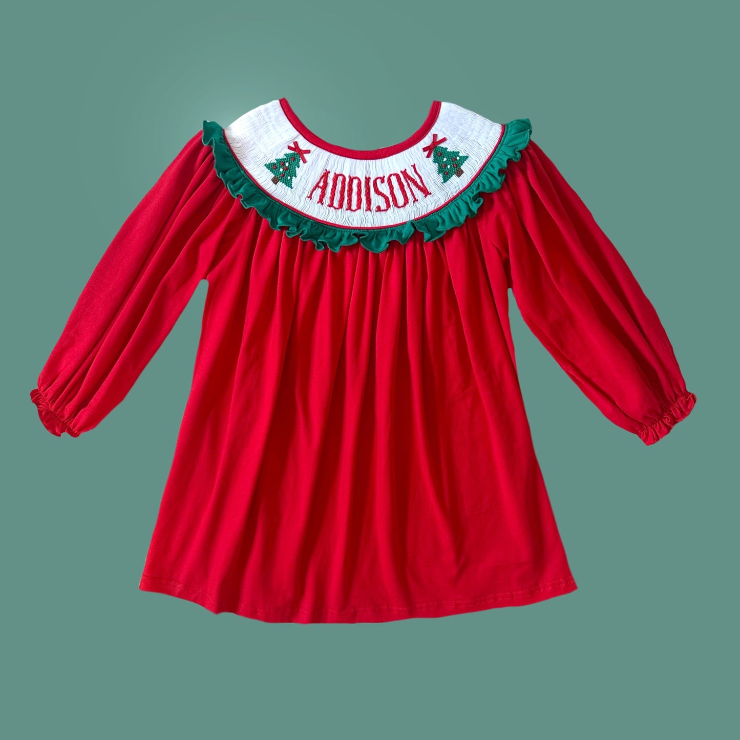 CUSTOM PREORDER: Custom Name Christmas Tree Dress (October TAT)