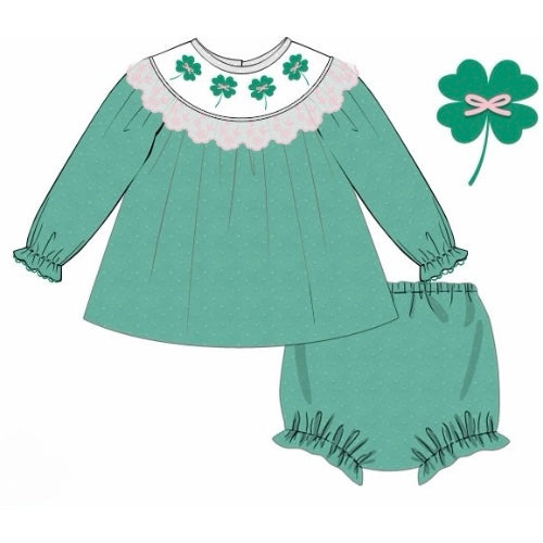 PREORDER: Chiffon Shamrock Diaper Set (January TAT)