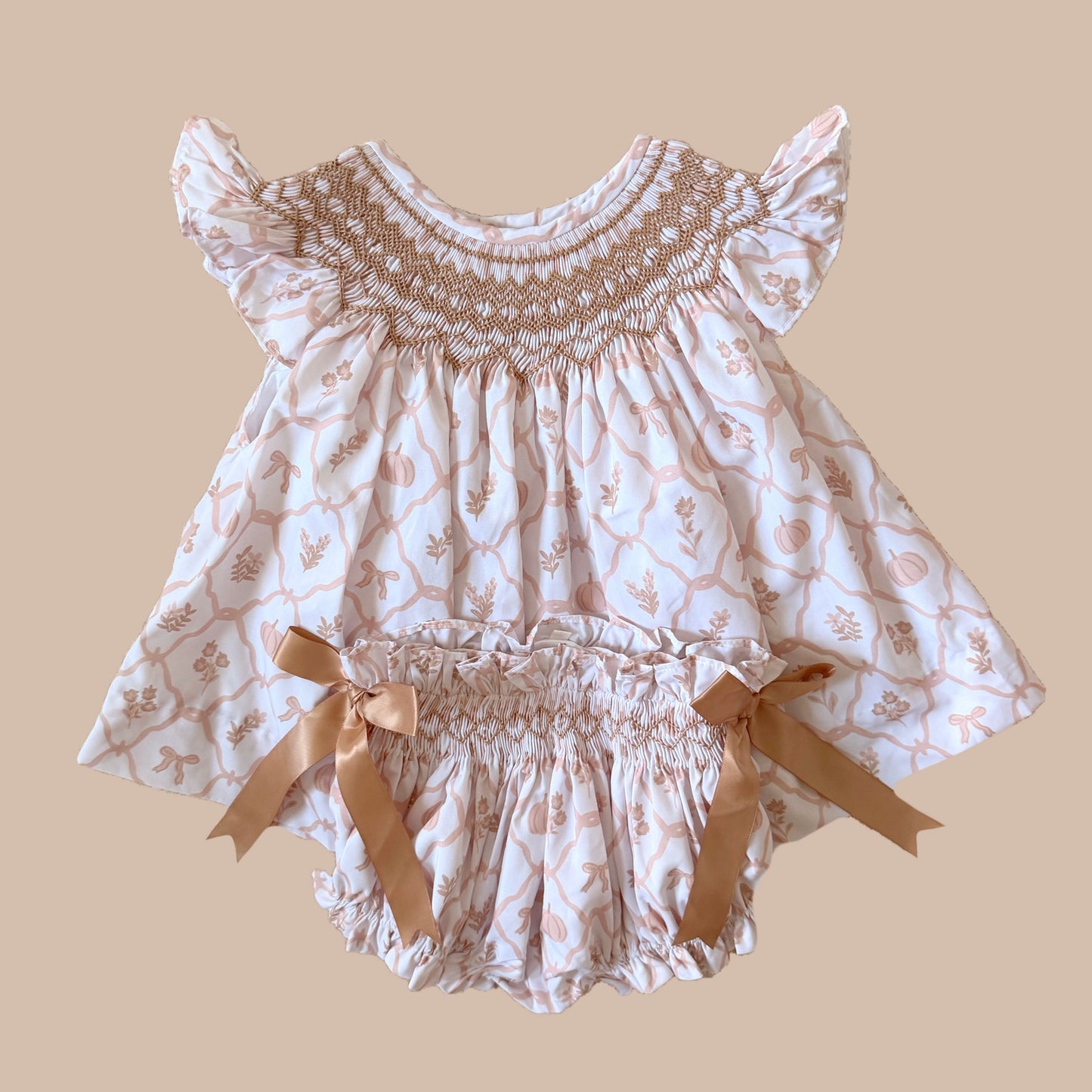 Addison Fall Smocked Diaper Set