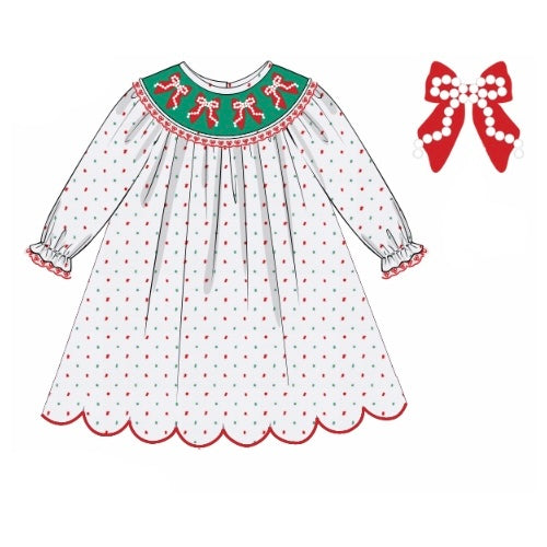 PREORDER: Christmas Pearls Bow Dress (November TAT)