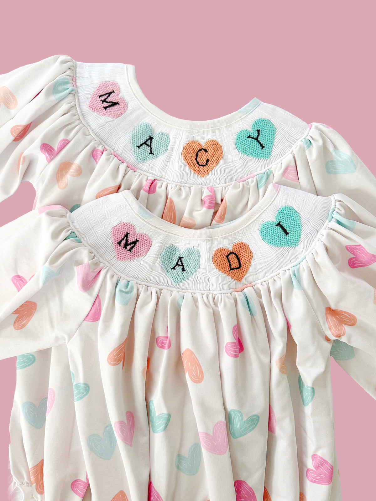 CUSTOM PREORDER: Pastel Heart Custom Name Set