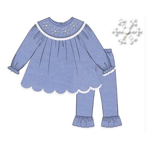 PREORDER: Klaire’s Pearl Snowflake Velvet Pant Set (November TAT)