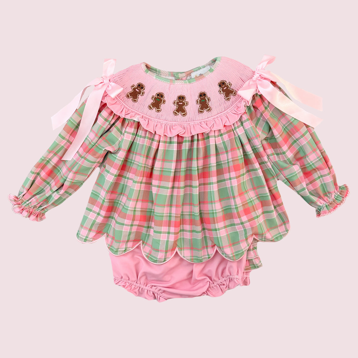 Gingerbread Plaid Diaper Set