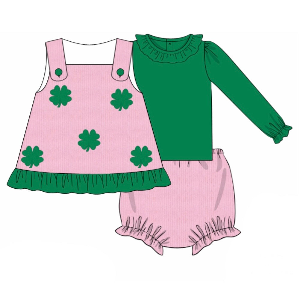 PREORDER: Cardigan Shamrock Diaper Set (January TAT)