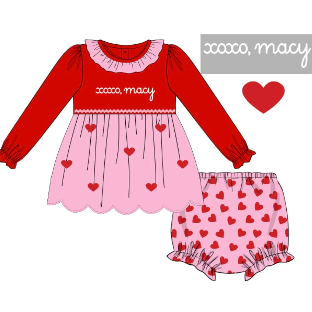 CUSTOM PREORDER: XOXO Diaper Set (December TAT)