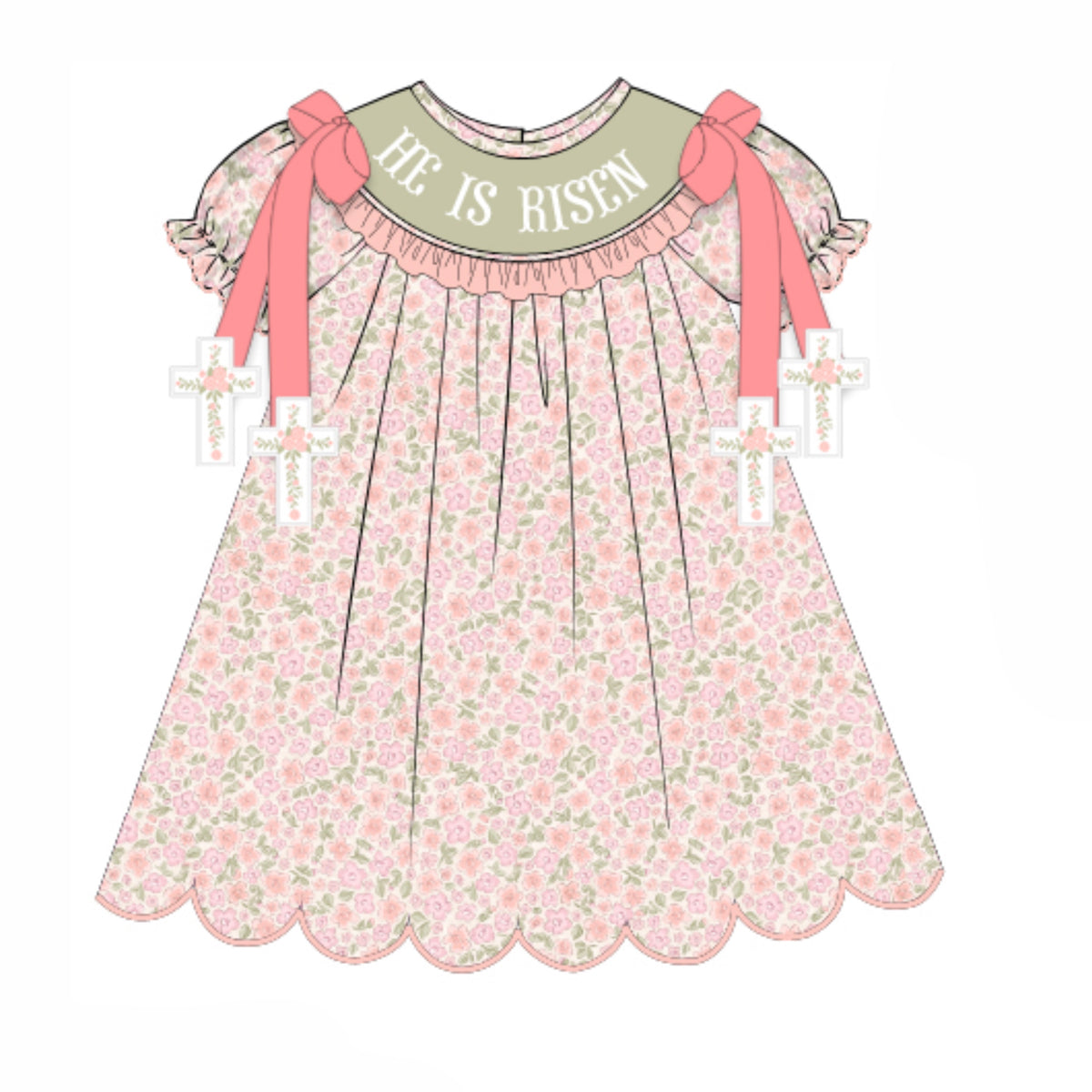 PREORDER: He is Risen Floral Dress (February TAT)
