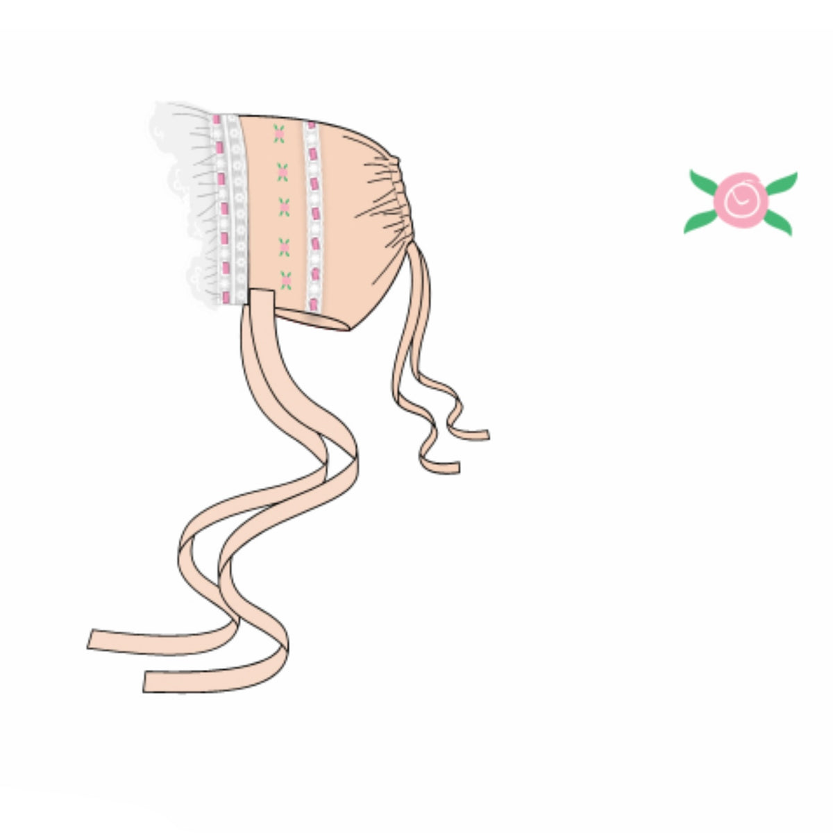 PREORDER: Mattie’s Creamsicle & Pink Satin Bonnet (February TAT)
