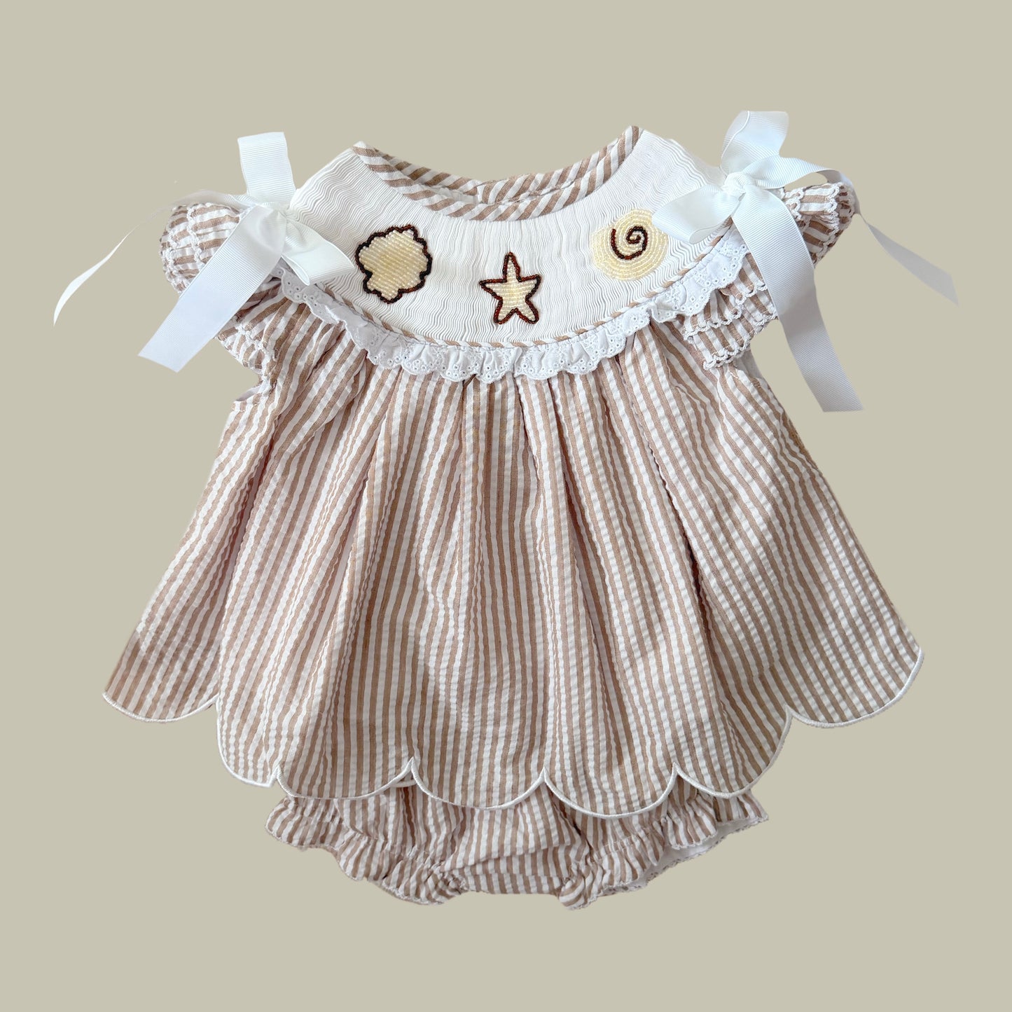 Beaded Shell Diaper Set