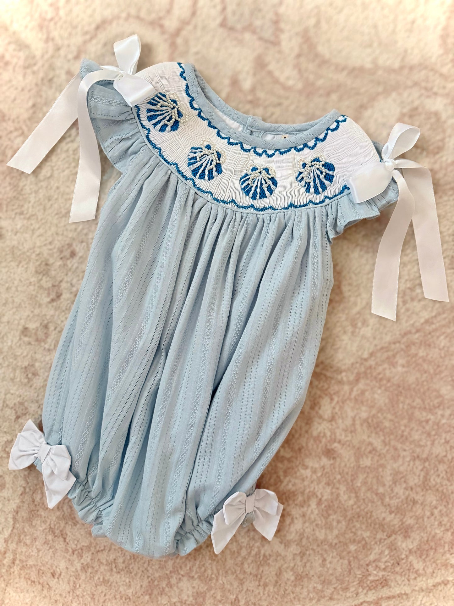 Blue Shell Pearl Dress