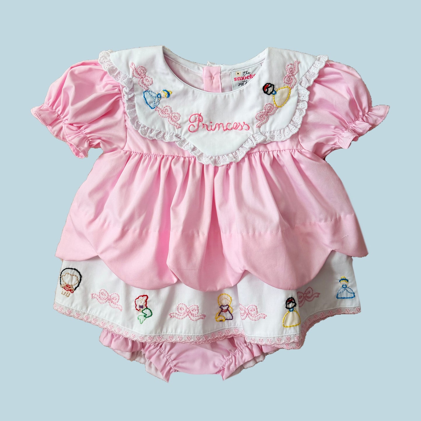 Princess Shadow Embroidery Diaper Set