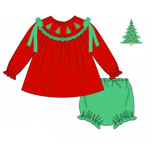 PREORDER: Classic Christmas Trees Diaper Set (November TAT)