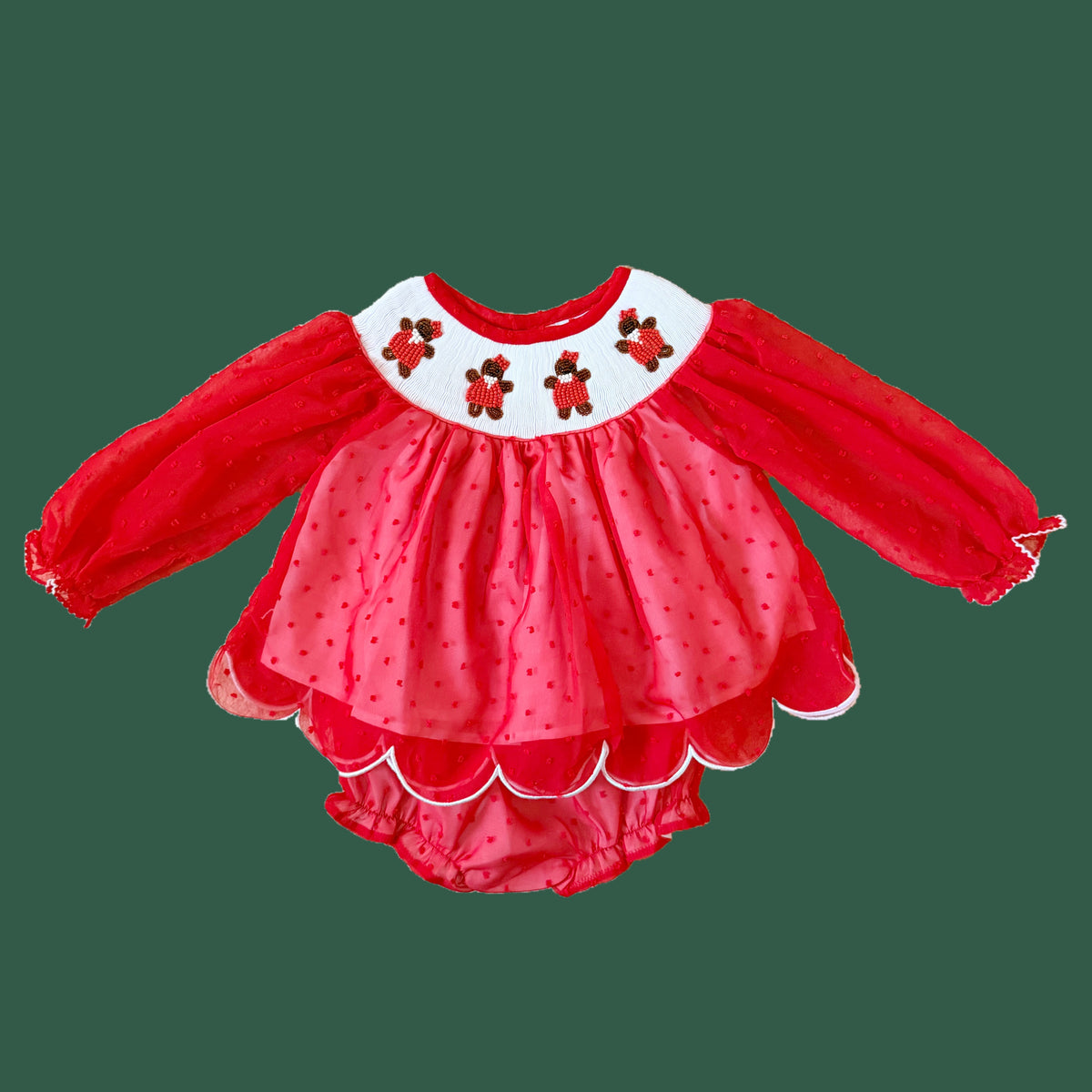 Ruthie’s Beaded Gingerbread Diaper Set