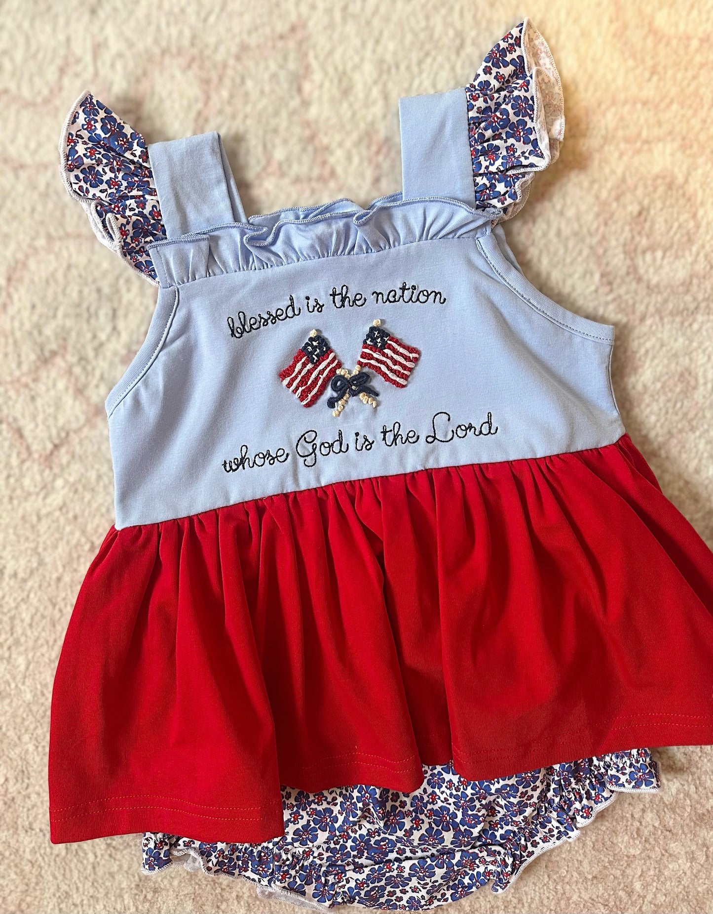 Blessed Is The Nation Shorts Set