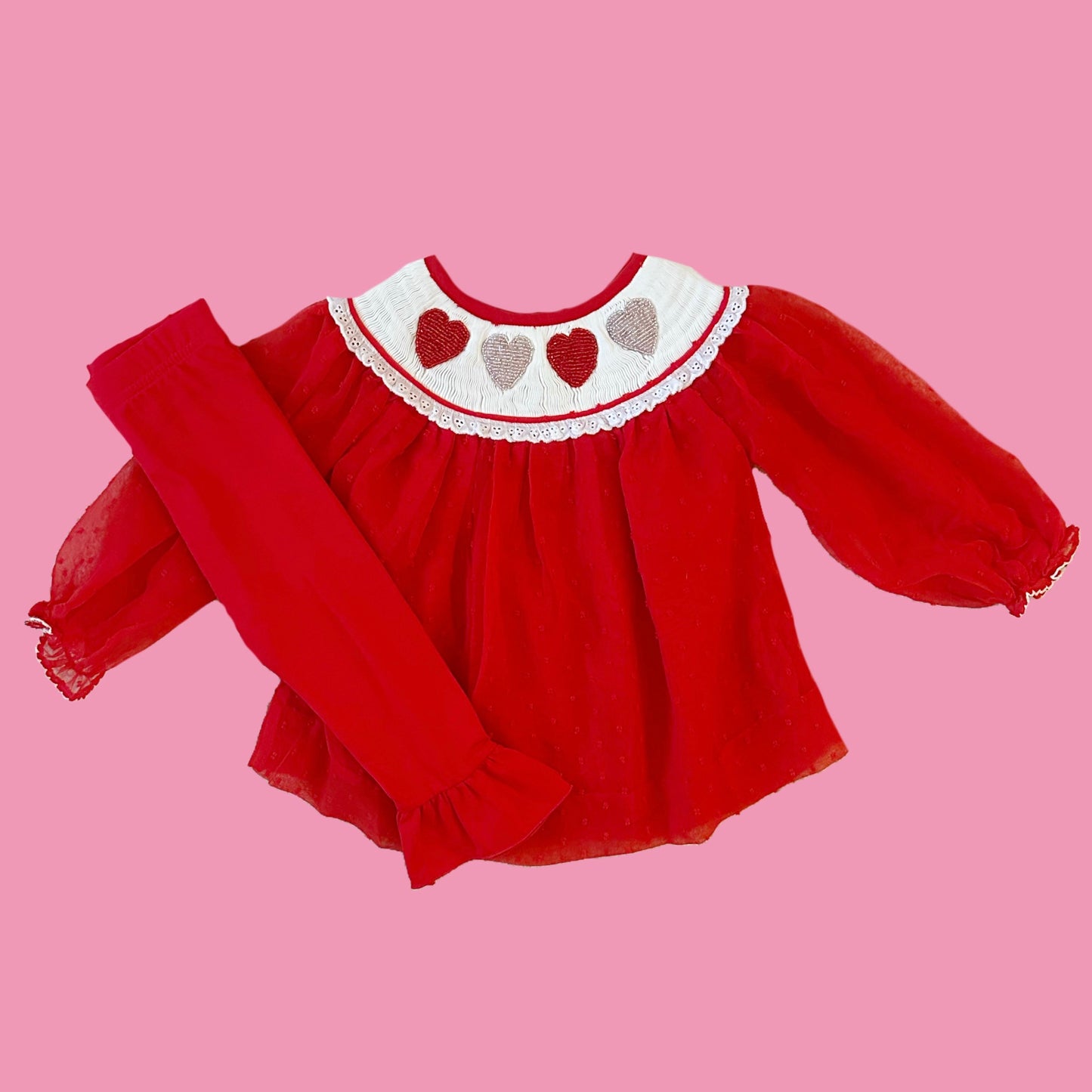 Beaded Hearts Pants Set