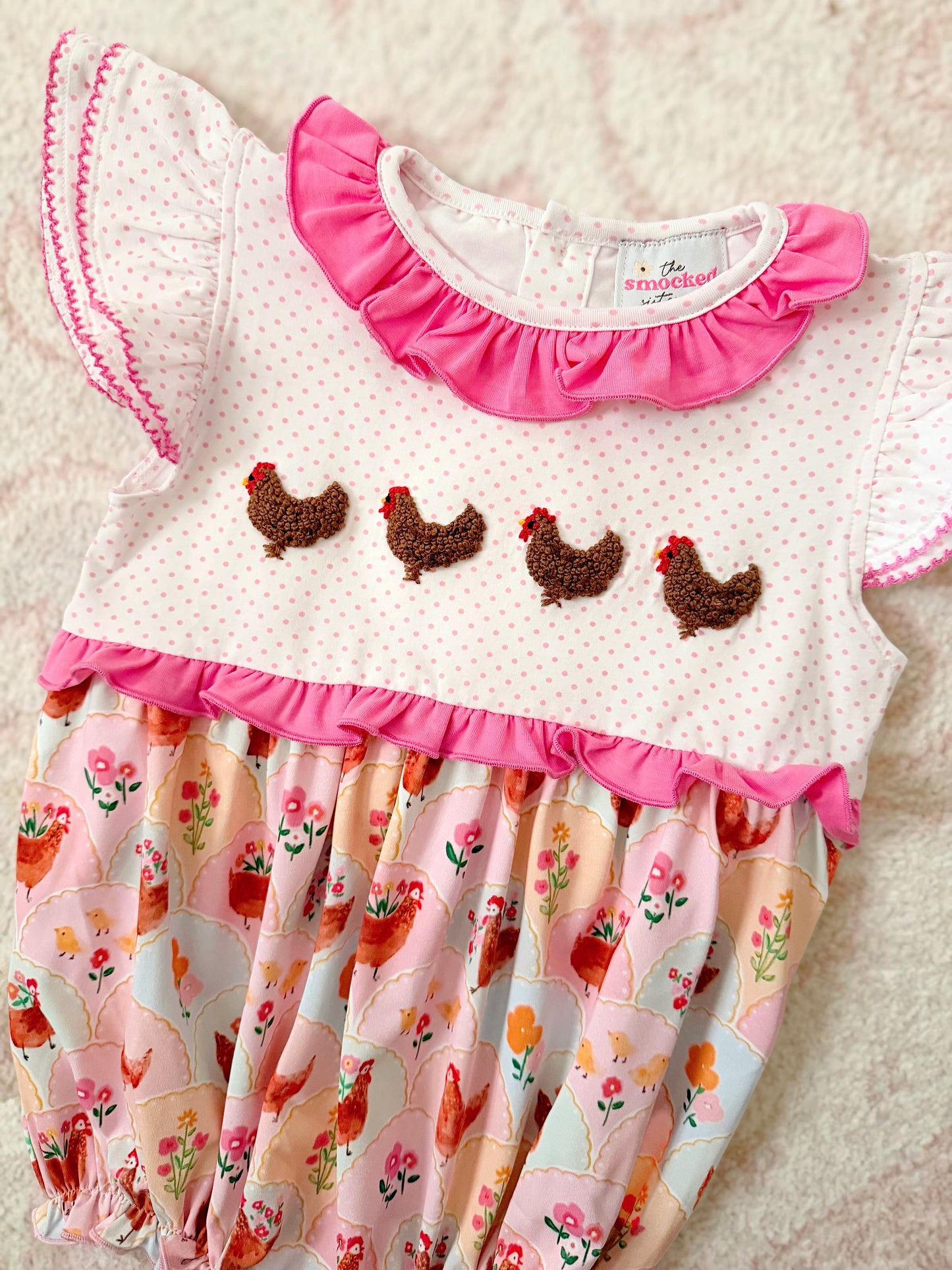 PREORDER: French Knot Chicken Diaper Set (May TAT)