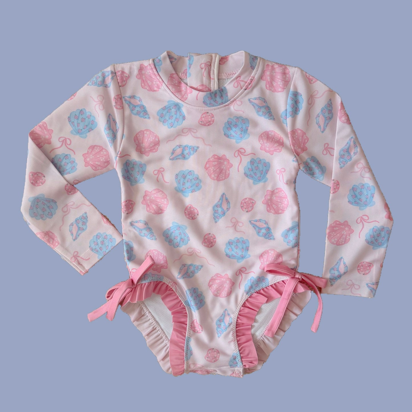 Pastel Shell Rash Guard Swimsuit