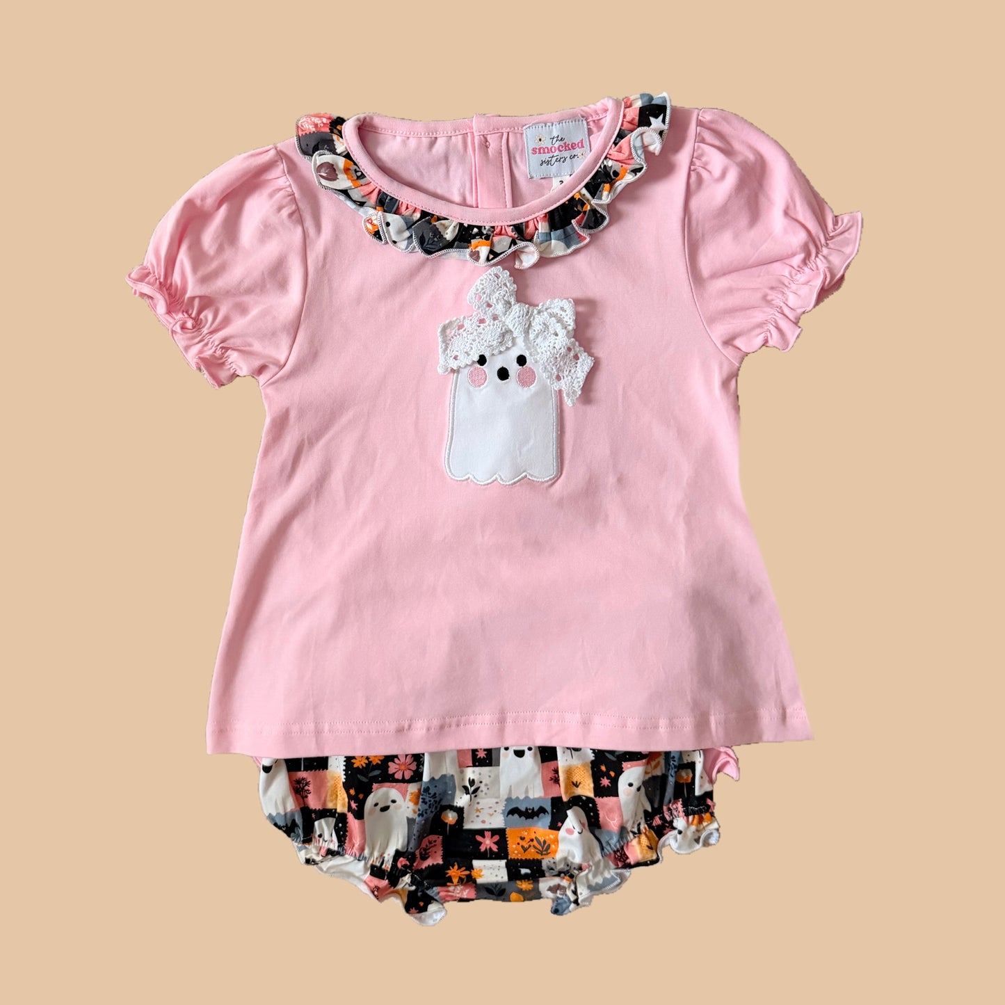 Ghost Vintage Spooky Patchwork Diaper Set