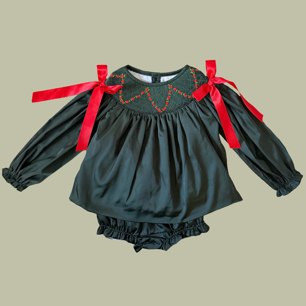 Merry Macy's Satin Christmas Diaper Set