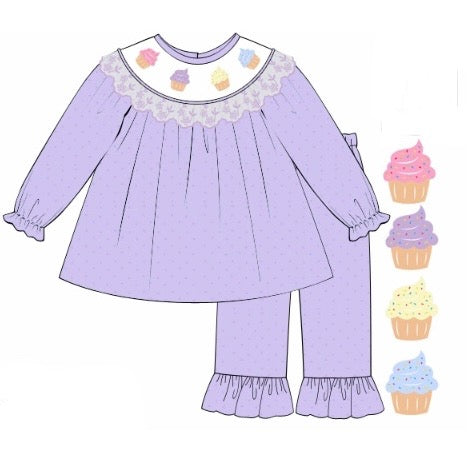 PREORDER: Beaded Cupcake Chiffon Pants Set (November TAT)