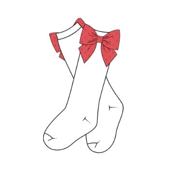 Red Chiffon Swiss Dot Socks