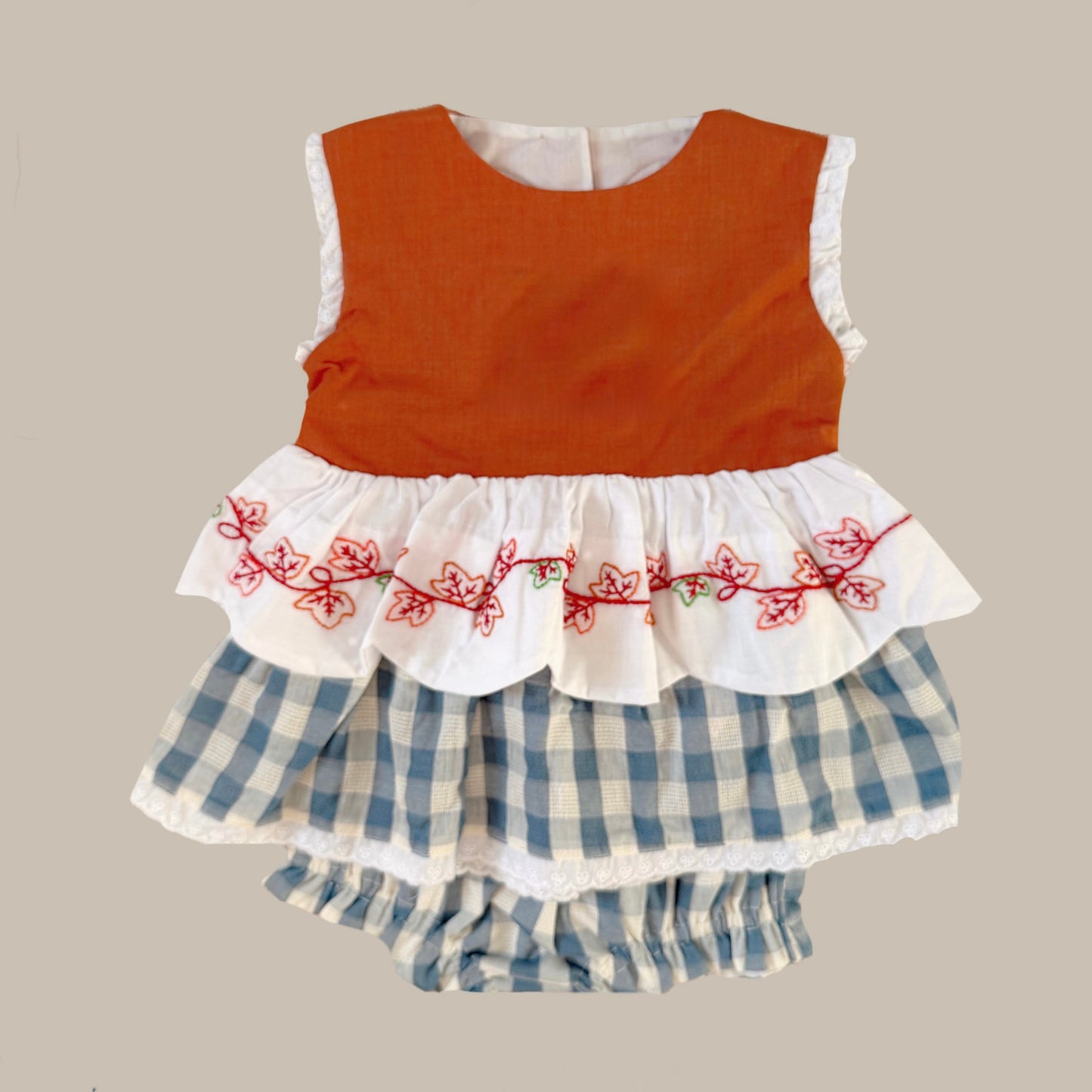 Heirloom Leaf Shadow Embroidery Diaper Set