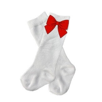 Christmas Red Bow Socks