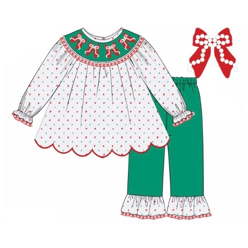 PREORDER: Christmas Pearls Bow Pants Set (November TAT)
