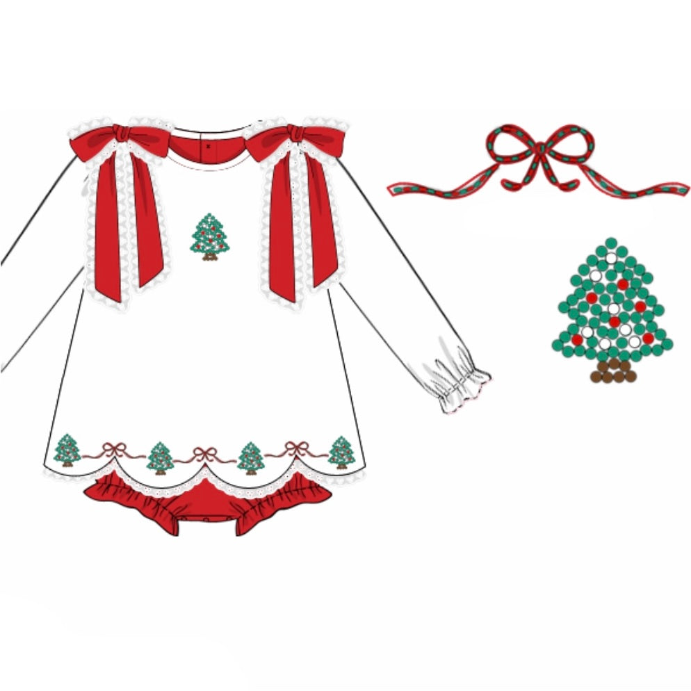 PREORDER: Beaded Christmas Tree Skirted Bubble (October TAT)