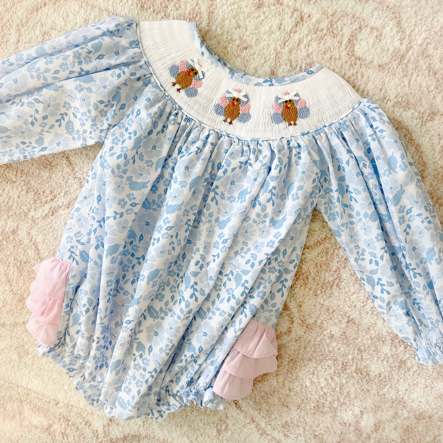 Blue Floral Turkey Bubble