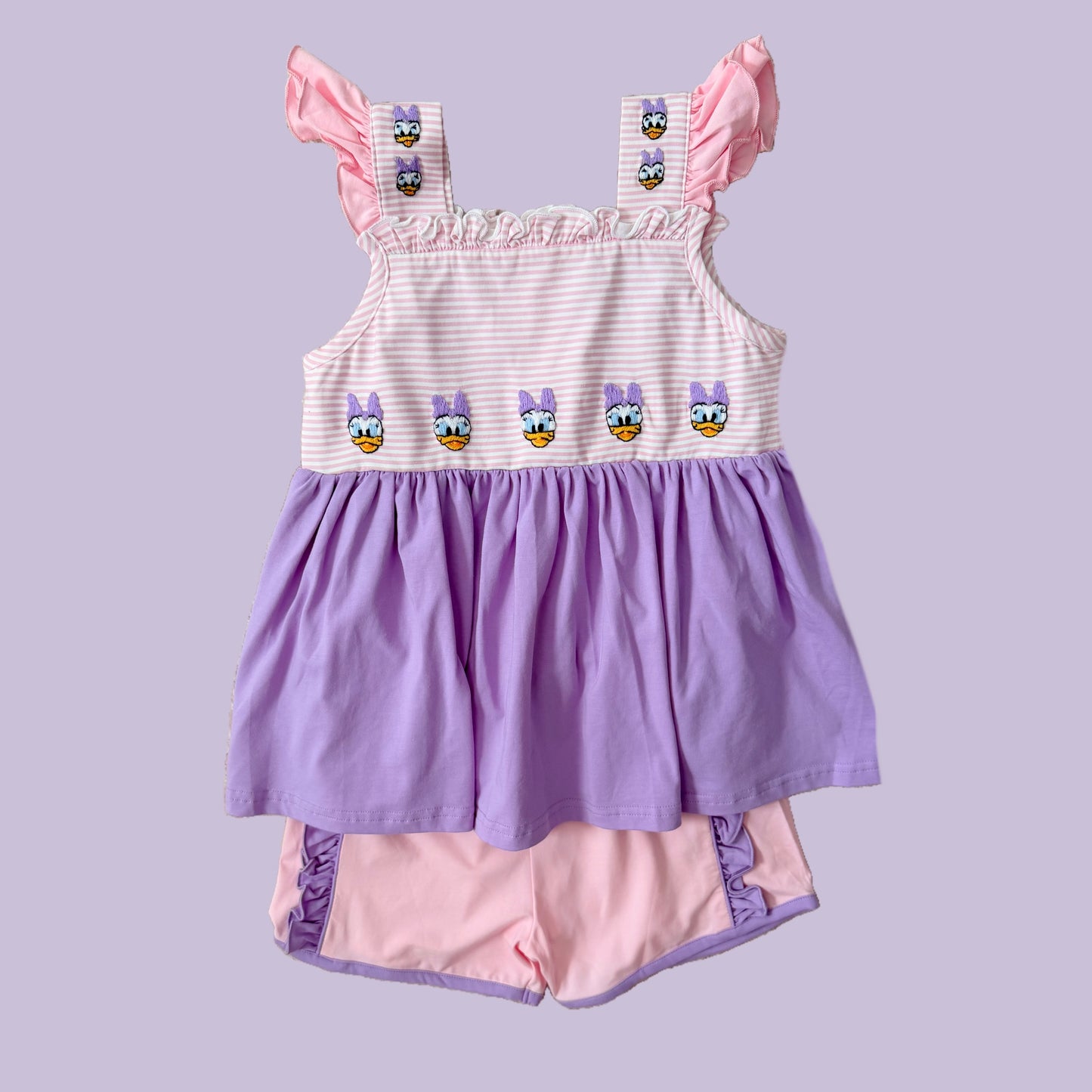 Macy's Girly Duck Shorts Set