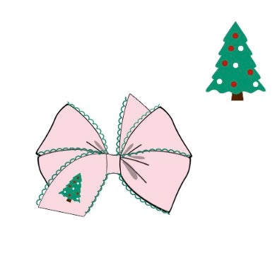 PREORDER: Pink Christmas Tree Bow (October TAT)