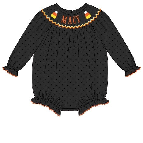 CUSTOM NAME PREORDER: Swiss Dot Candy Corn Bubble