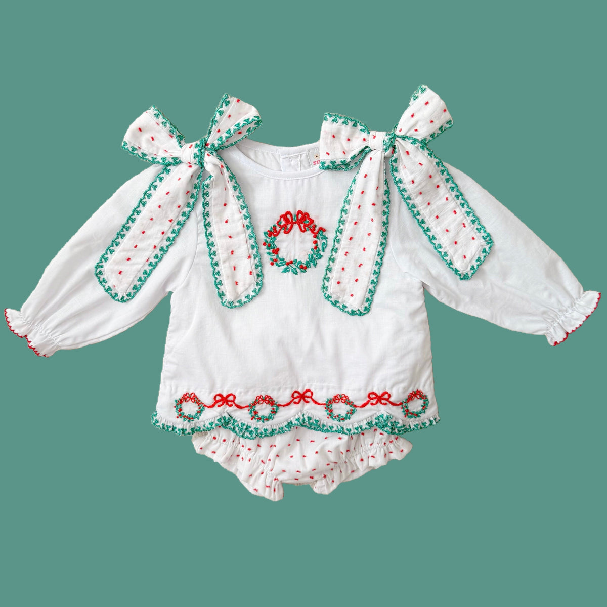 Christmas Wreath Diaper Set