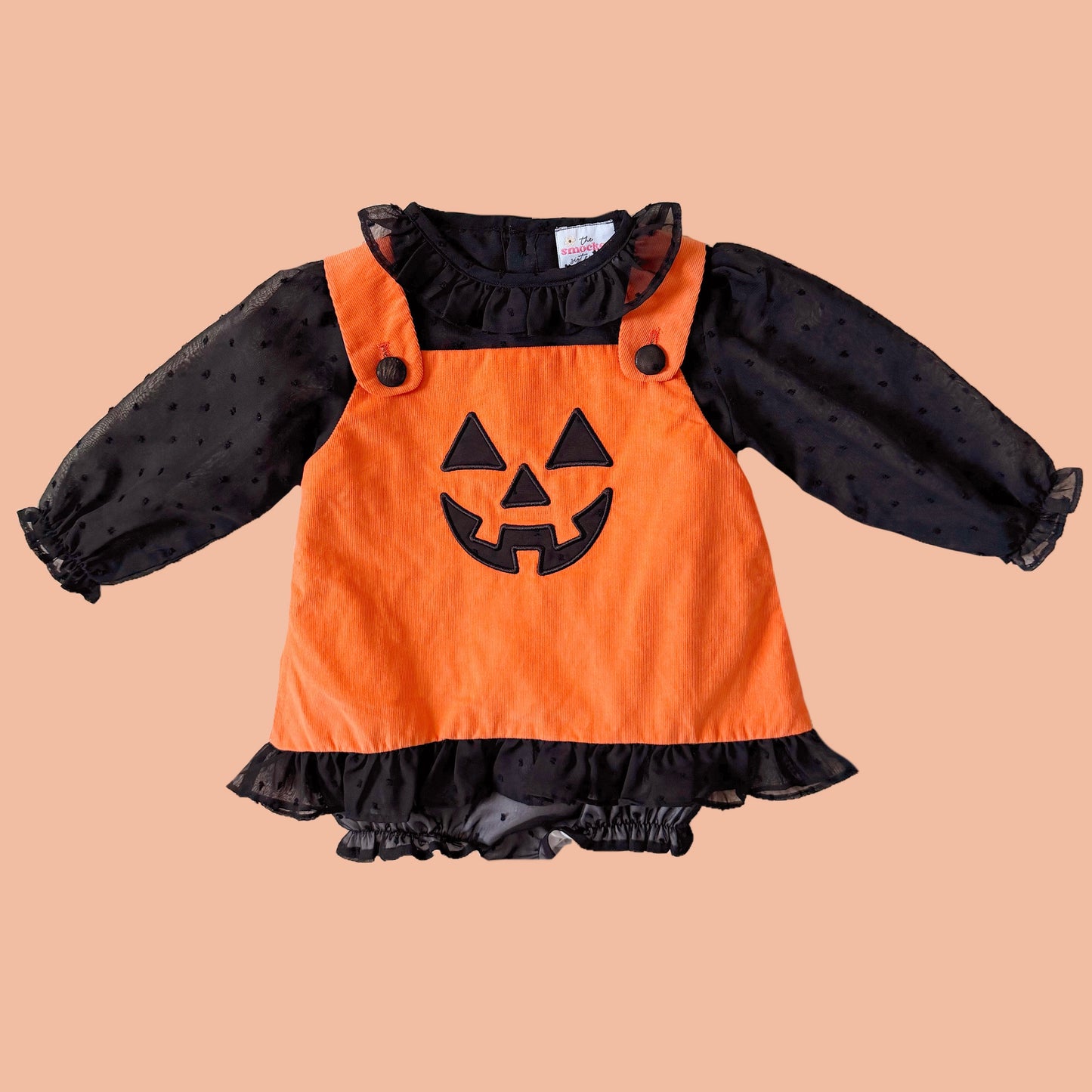 Chiffon & Corduroy Jack-O-Lantern Skirted Bubble Set