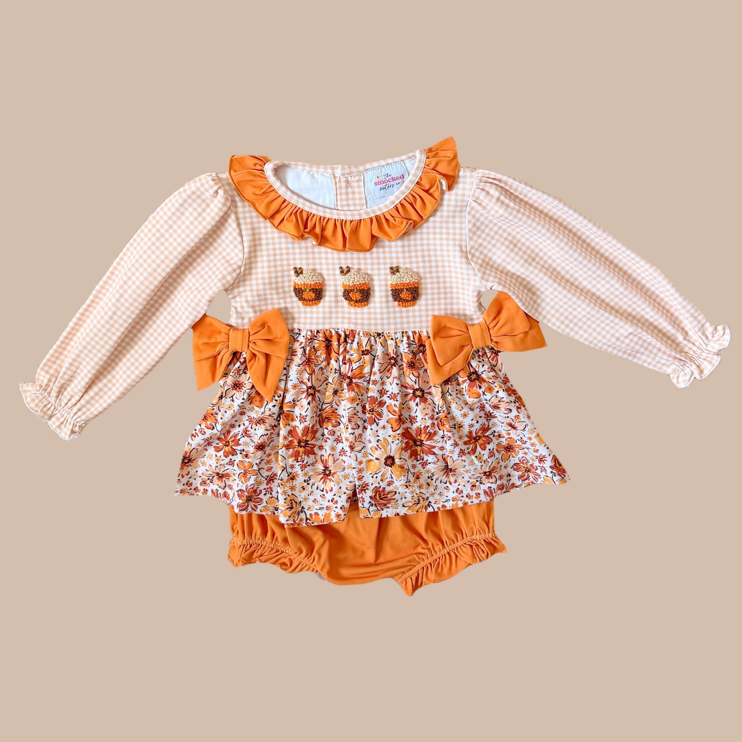 French Knot Pumpkin Spice Latte Diaper Set