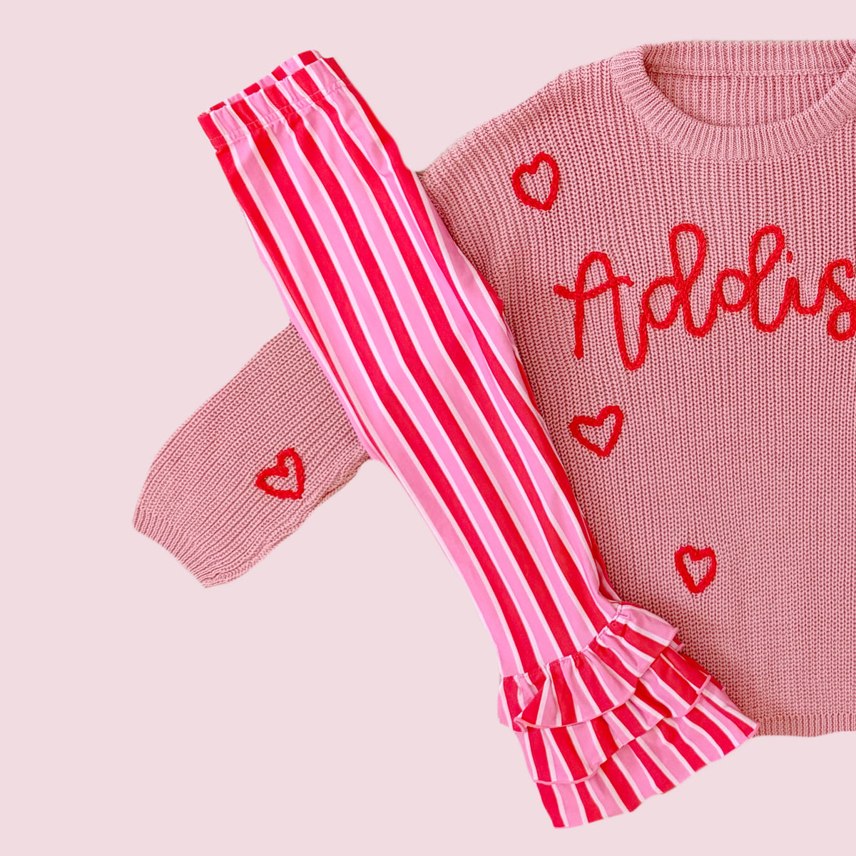 PREORDER: Matching Valentine's Love Ruffle Leggings - LEGGINGS ONLY (January TAT)
