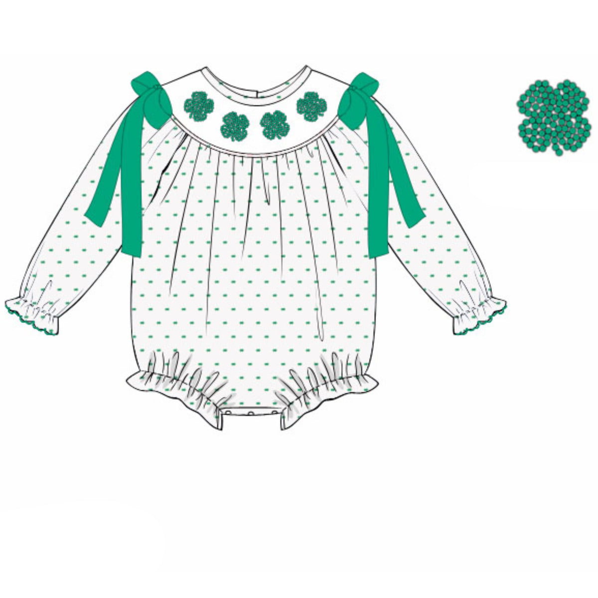 PREORDER: Annie's Swiss Dot Beaded Shamrock Bubble (January TAT)