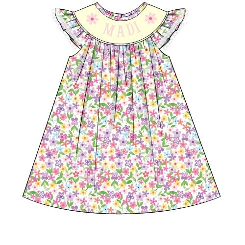 CUSTOM PREORDER: Custom Name Pastel Assorted Floral Dress