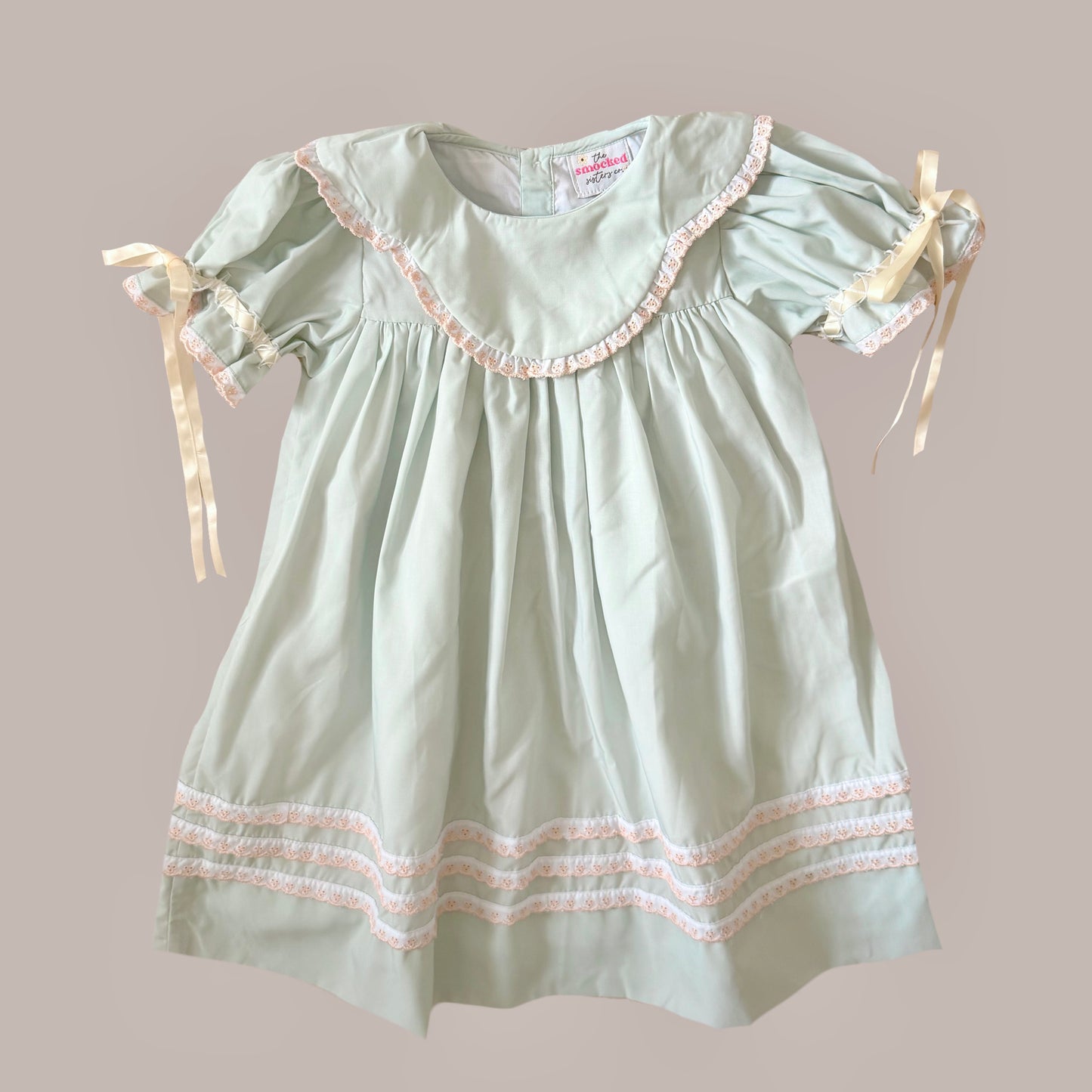 Sage & Tan Heirloom Lace Dress