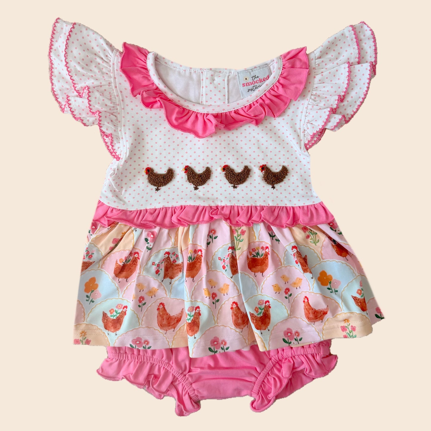 French Knot Chicken Diaper Set