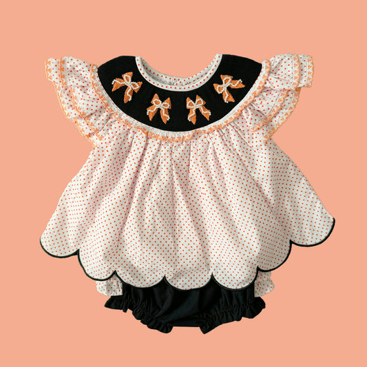 Halloween Bows Diaper Set