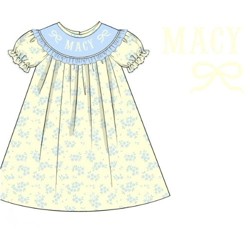 CUSTOM PREORDER: Custom Name Fancy Floral Dress