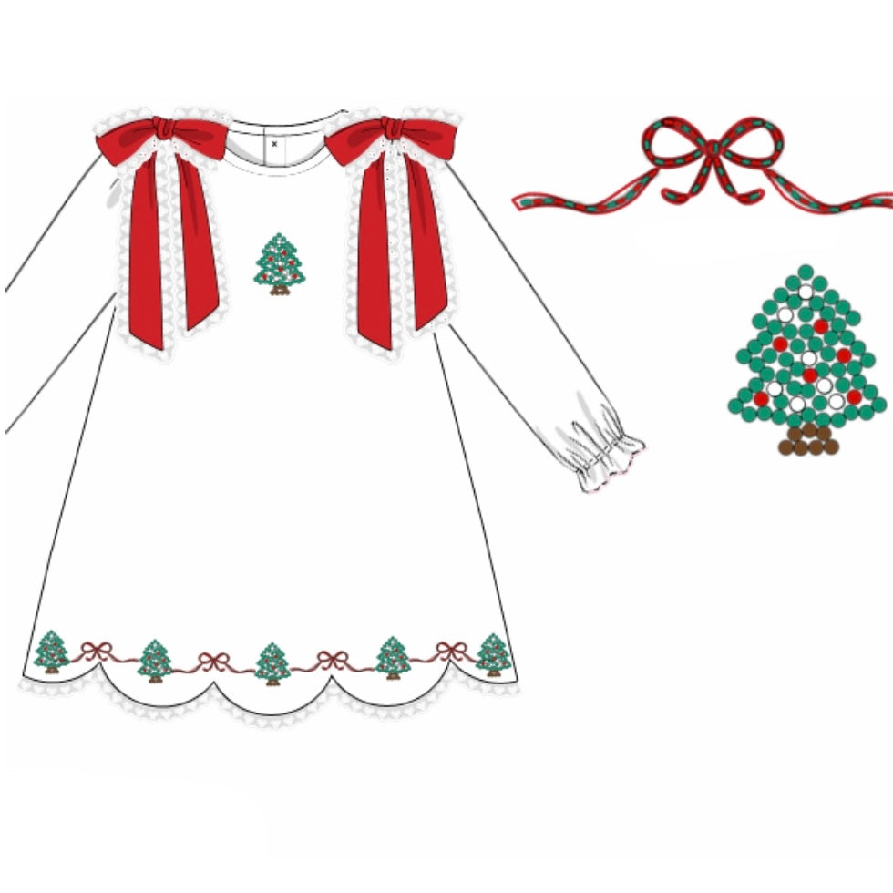 PREORDER: Beaded Christmas Tree Dress (October TAT)