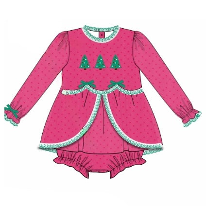 PREORDER: Pink Chiffon Christmas Tree Skirted Bubble (November TAT)