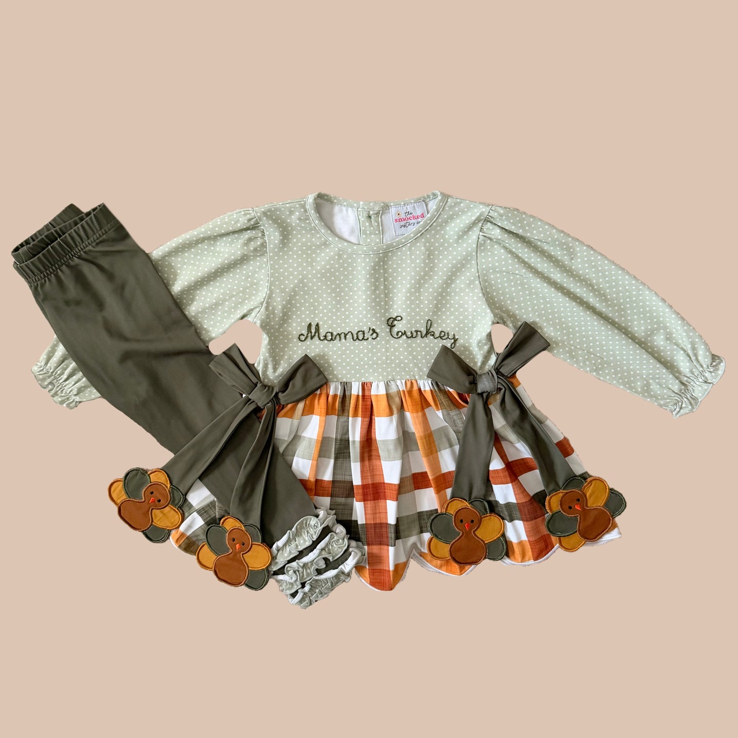 Fall Plaid Mama’s Turkey Legging Set